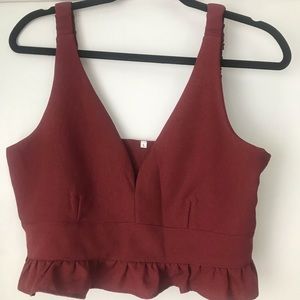 Shein crop ruffle tank top
